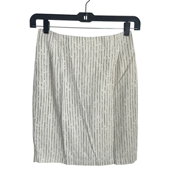 VTG 90s Linen Mini Skirt S Hand Screened USA Made Minimalist Art Print Coastal - Picture 1 of 7